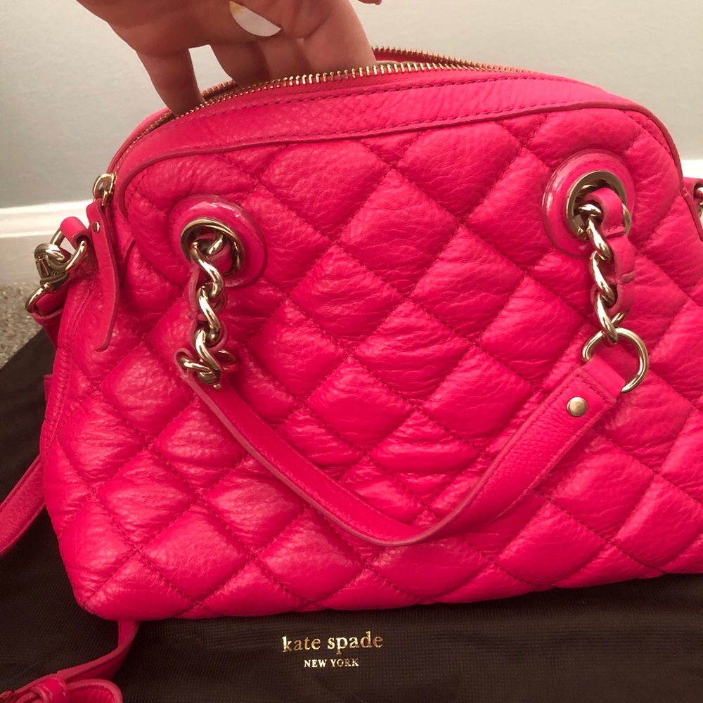 Kate Spade Pink Purse w/carry and crossbody straps